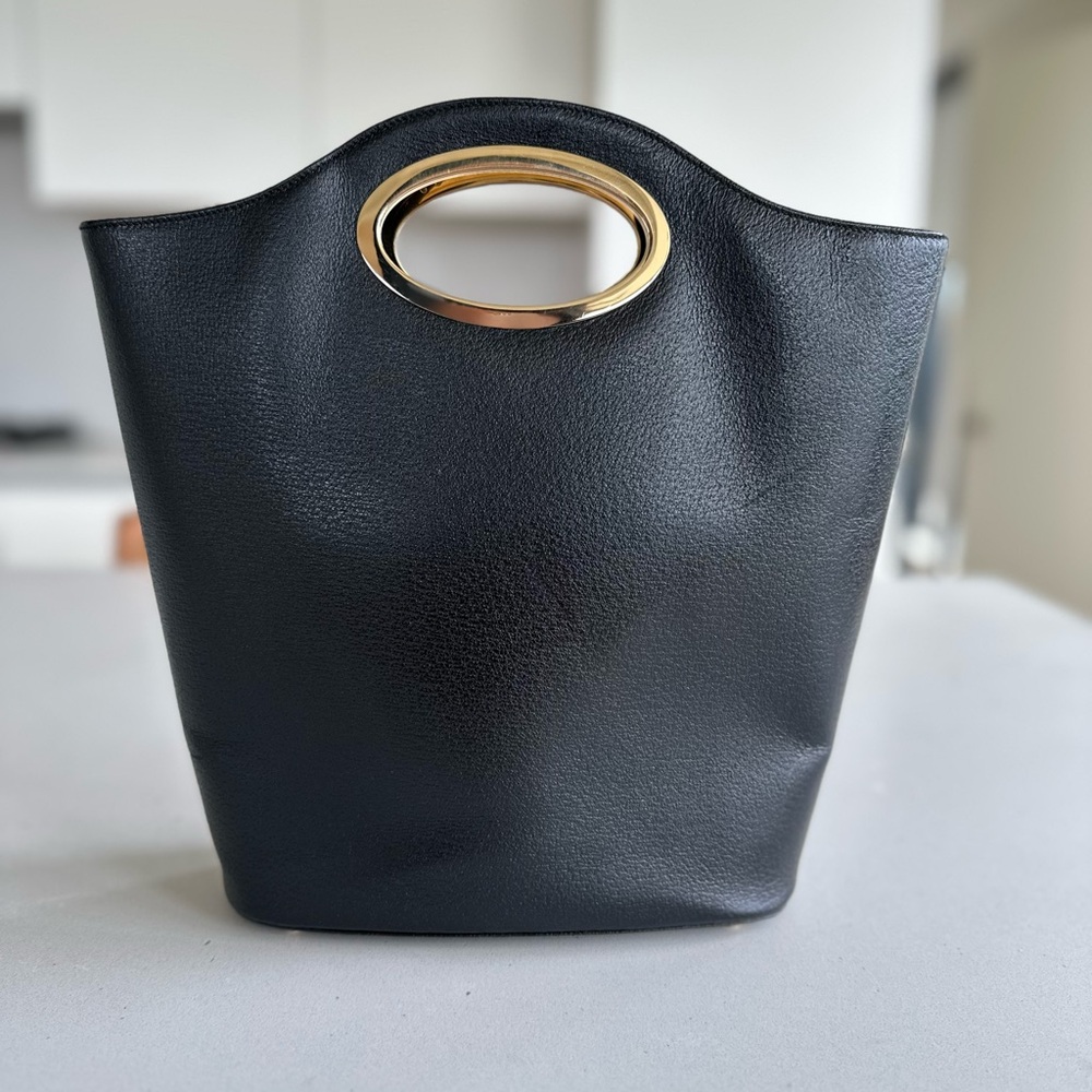 GUCCI Vintage Leather Cutout Handle Bag w/ Authentication
